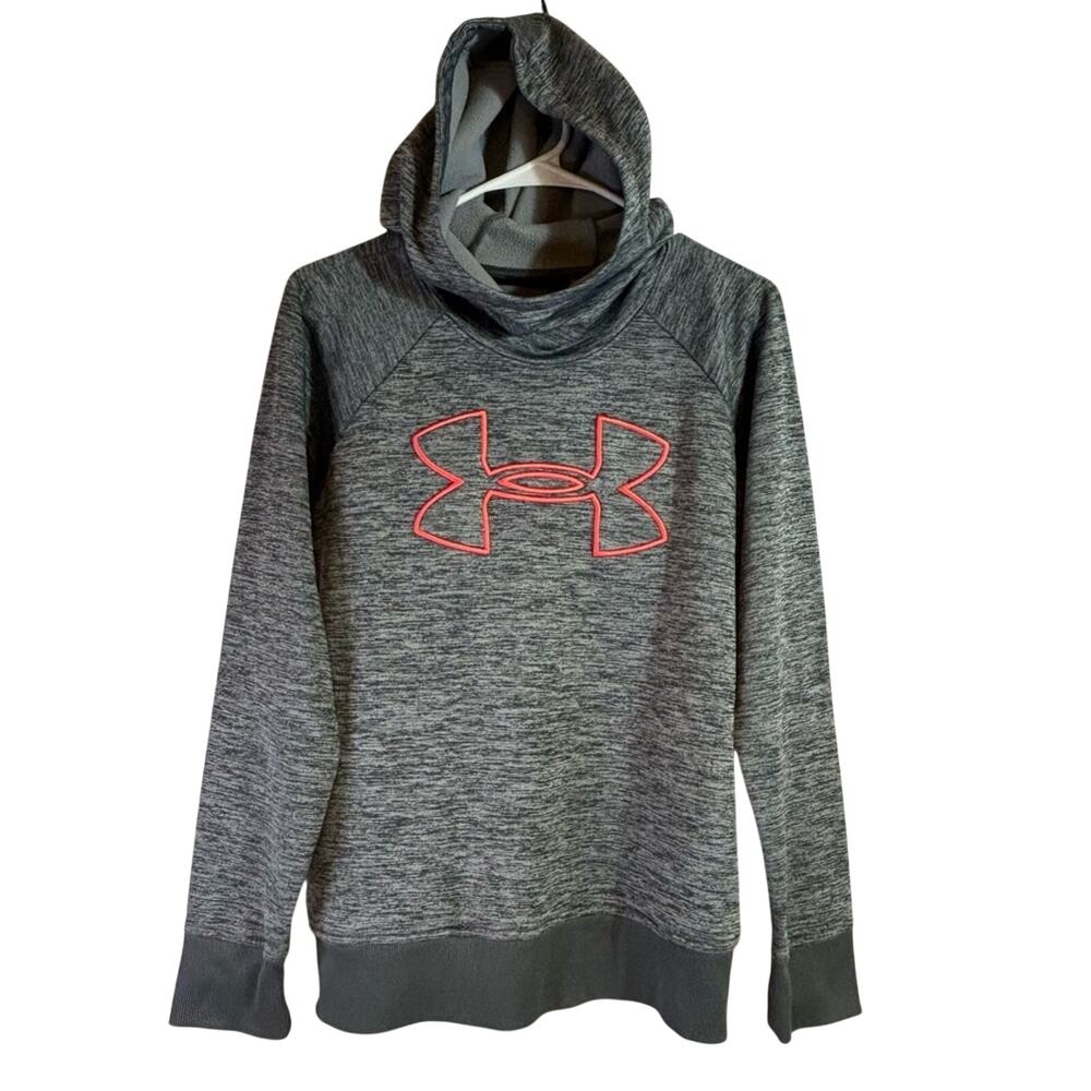 LAST CHANCE! Under Armour Women's Gray Hoodie Sweatshirt Orange Symbol Medium T4